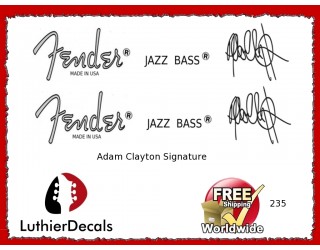 Fender Jazz Bass Adam Clayton Guitar Decal 235